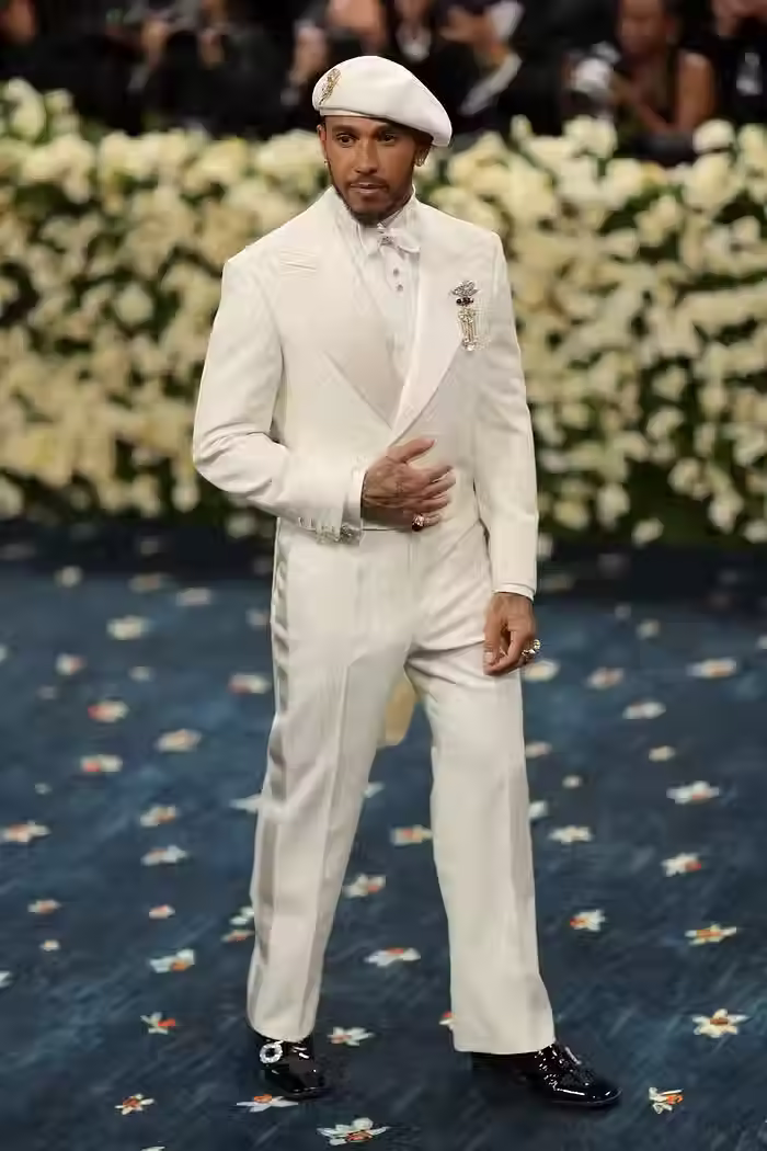 Lewis Hamilton at the Met Gala, 2025. Image provided by Variety Magazine.