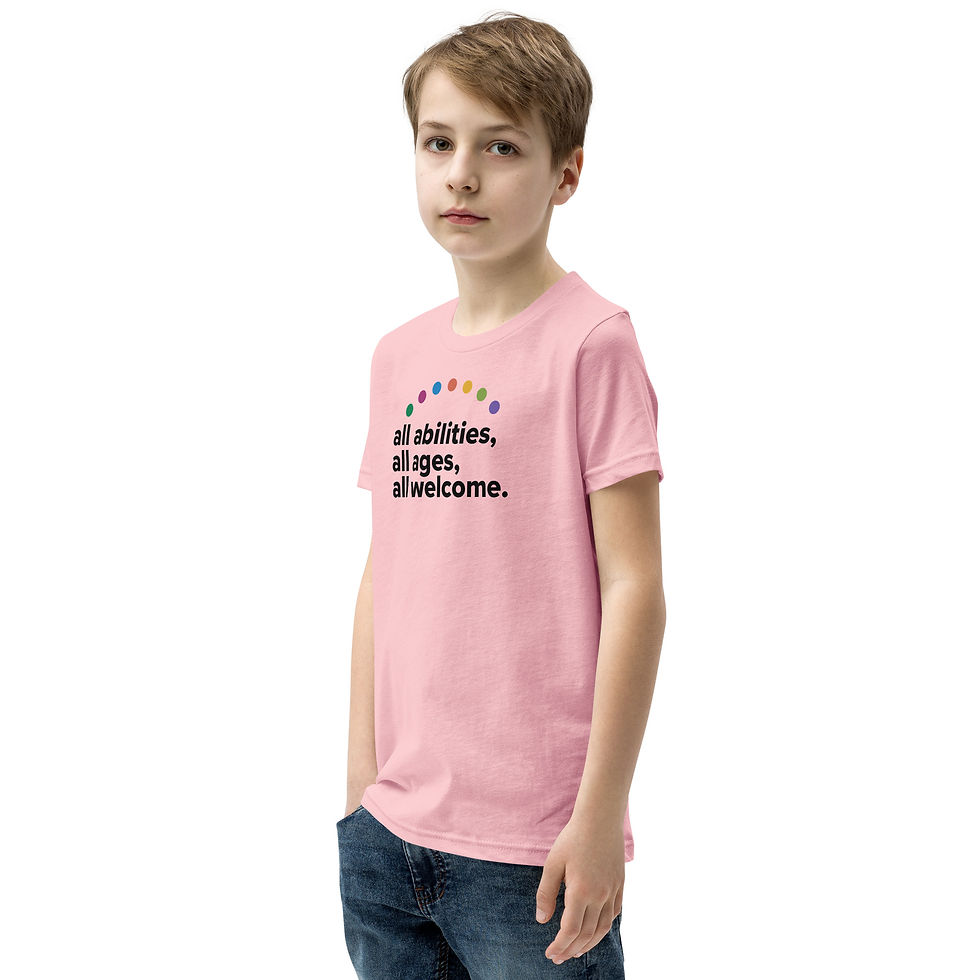 Thumbnail: All ages, all abilities, all welcome - light youth t-Shirt