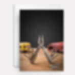 Pocket knife doodad on cover of father's day card.