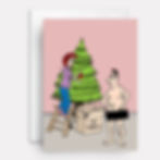 Funny Christmas card for wife or girlfriend, naked man on cover.