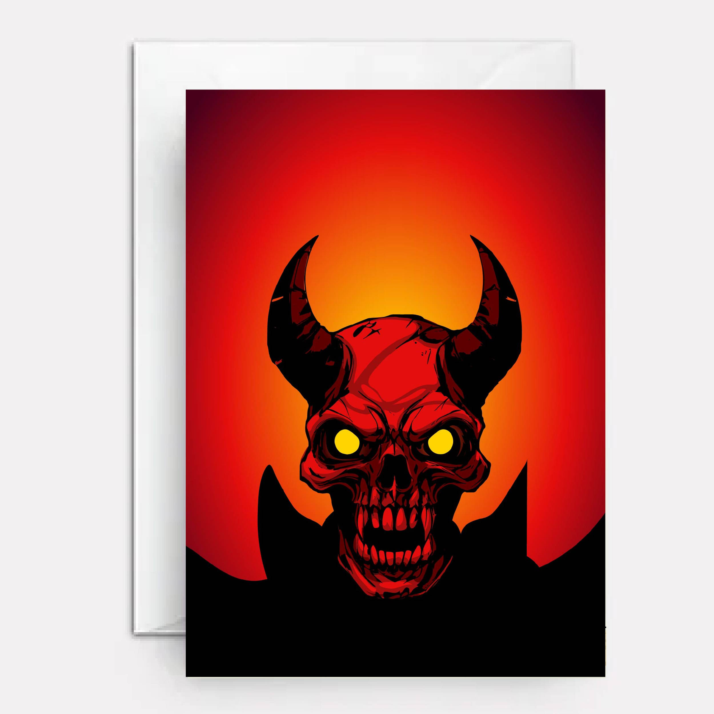 Devil on cover of greeting card for bullies.