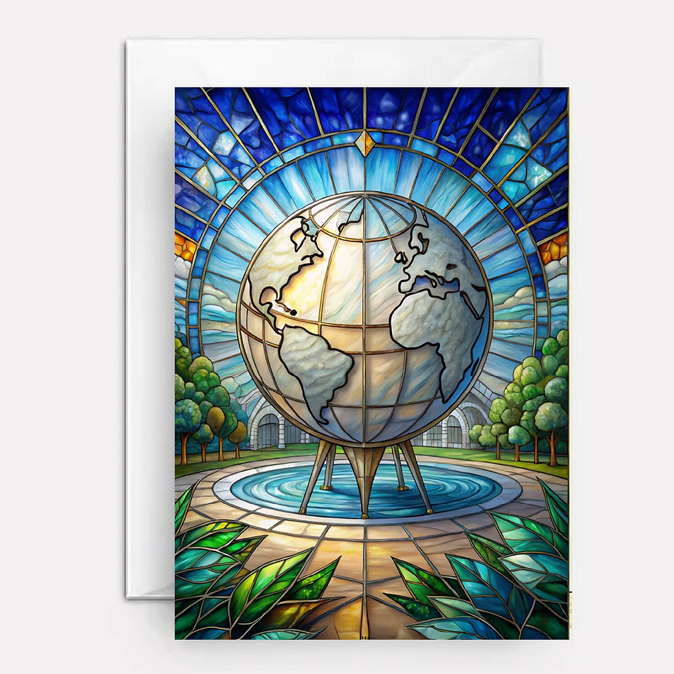 Unisphere on cover of greeting card.