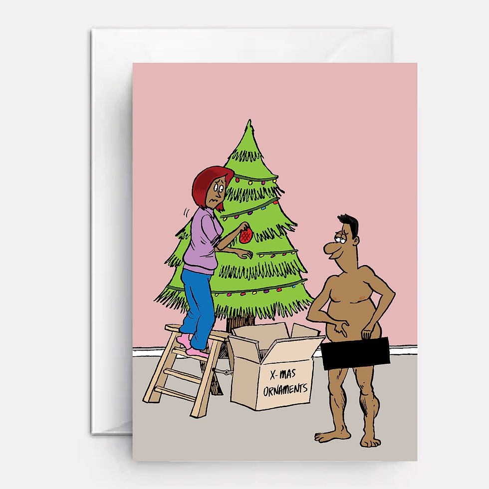 Thumbnail: Spanish Christmas card for wife or girlfriend, naked man on cover.