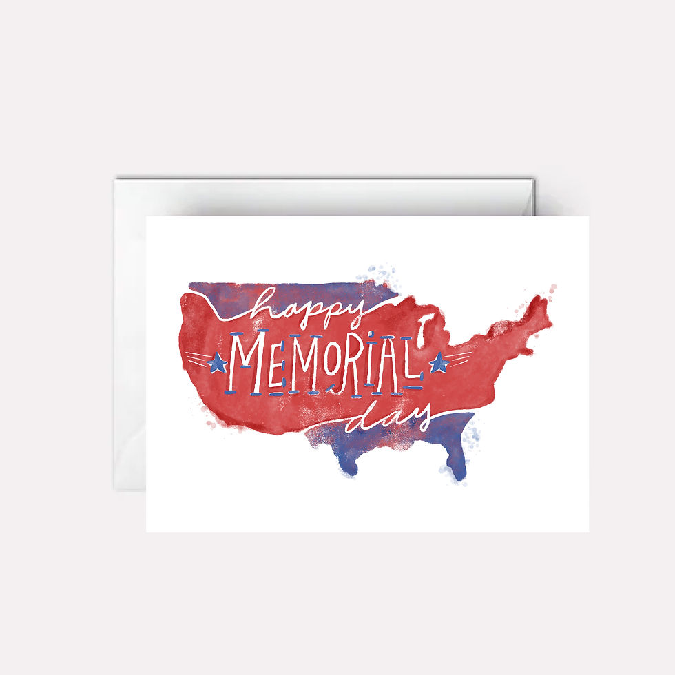 Memorial day card with united states on cover.