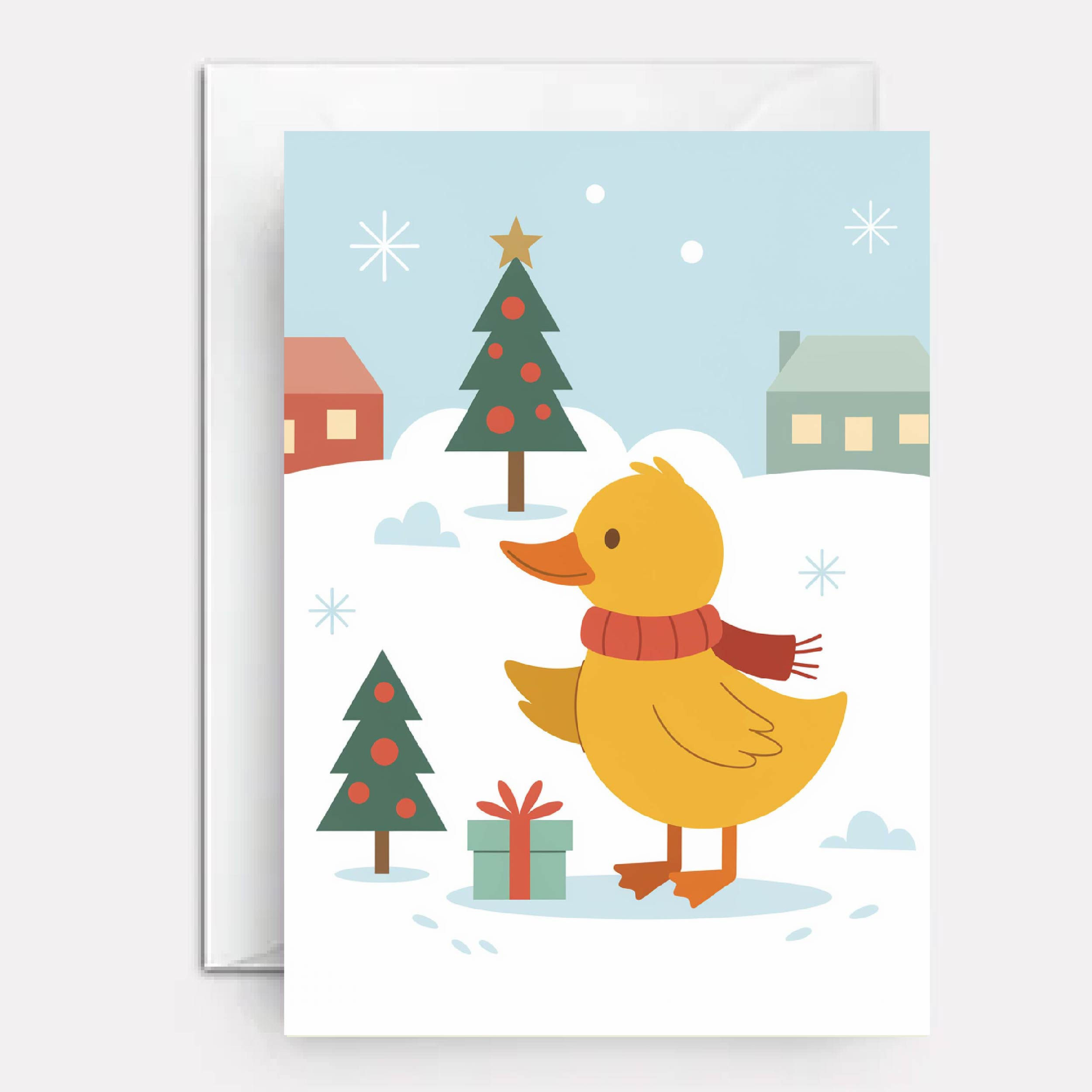 Duck xmas card for kids.
