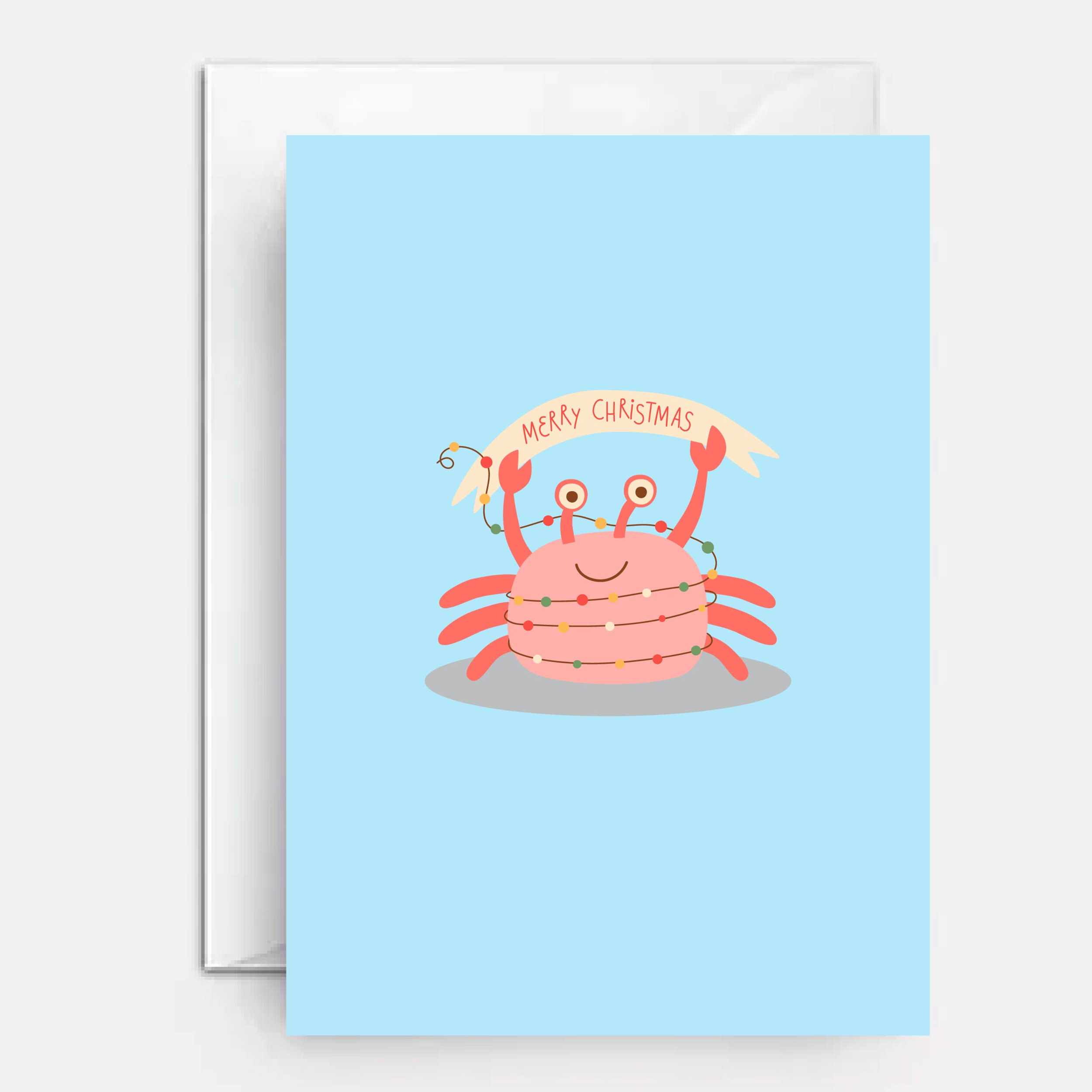 Crab christmas card, funny.