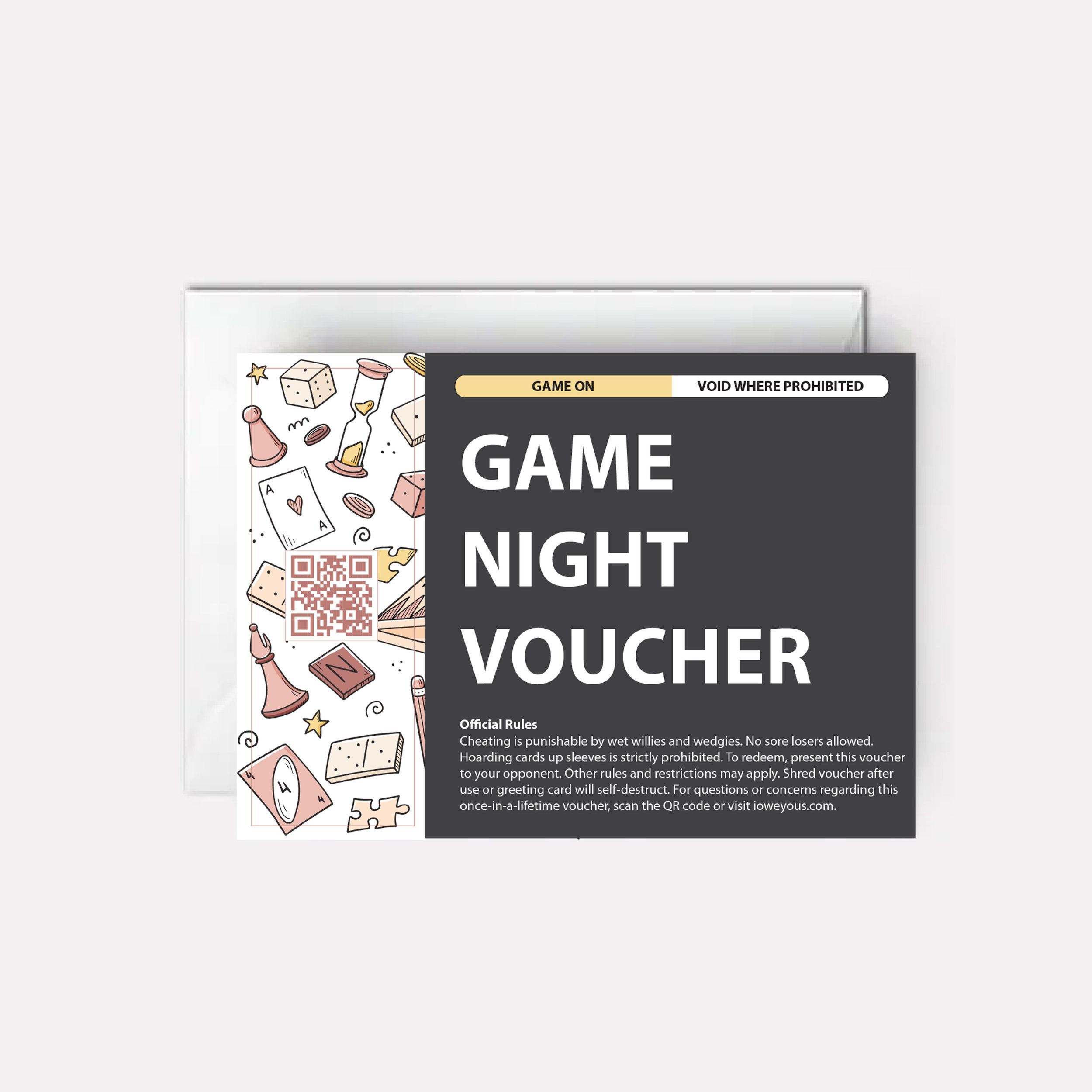 Mothers day card, voucher can be redeemed for game night.