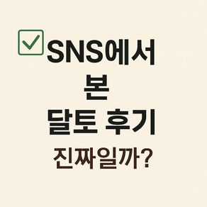SNS에서 본 달토 후기, 진짜일까?