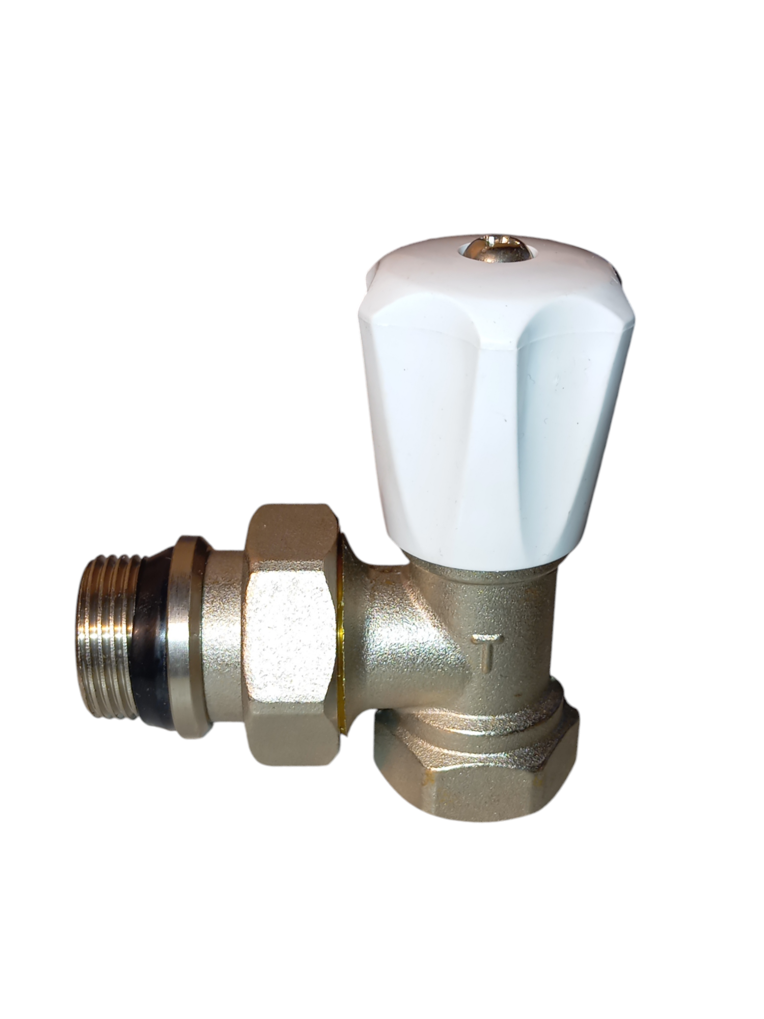 Robinet de radiateur manuel équerre en laiton nickelé 3/4" - Thermador RRA20EN