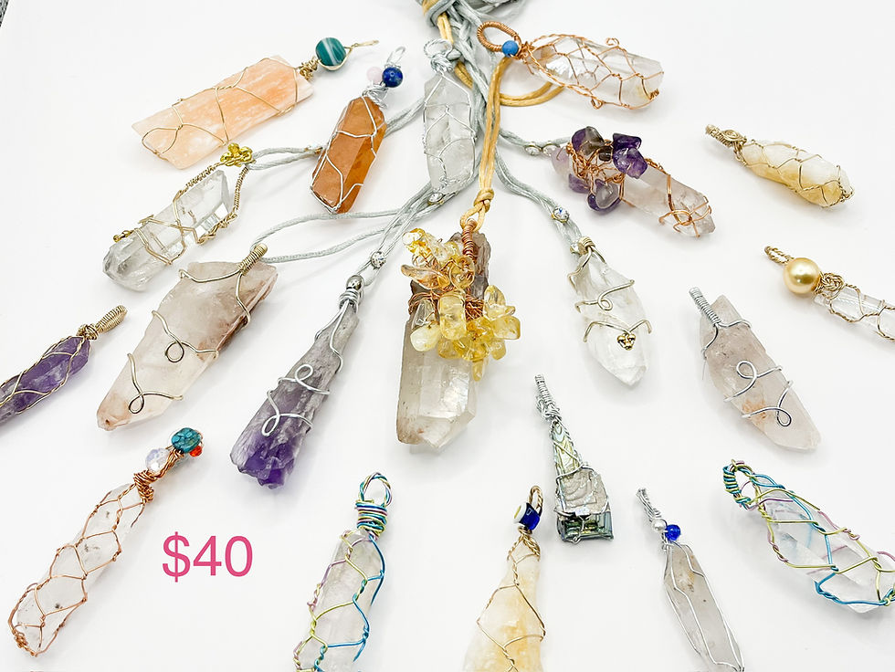 Wire Wrapped Natural Gemstone Necklaces