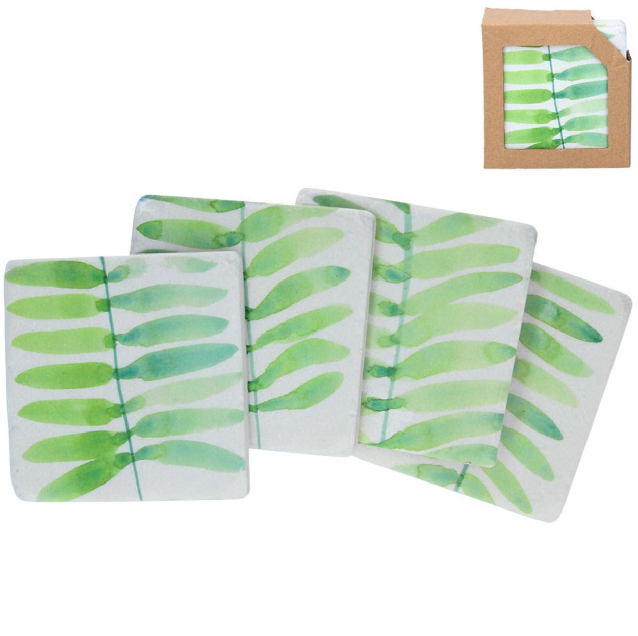 GISELA GRAHAM Watercolour Fronds Coasters