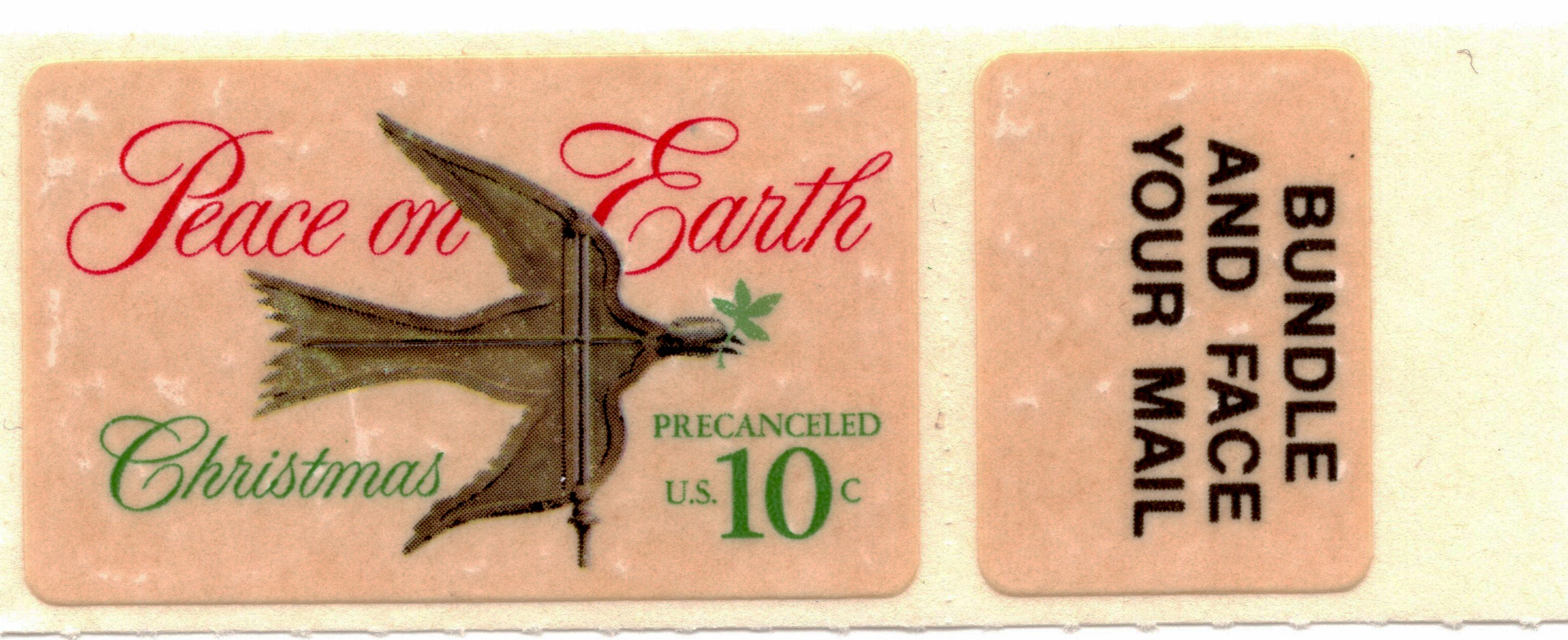 MNH 1974 Peace on Earth Single 10 Cent Stamp With Text – US SCOTT #1552