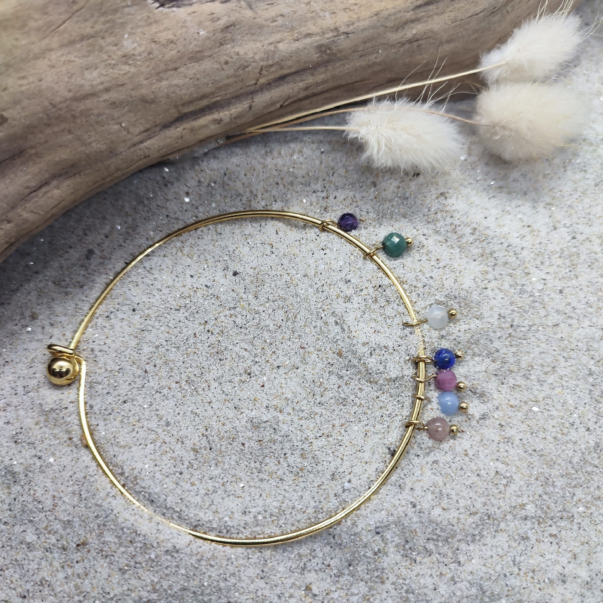 Bracelet jonc multi perles