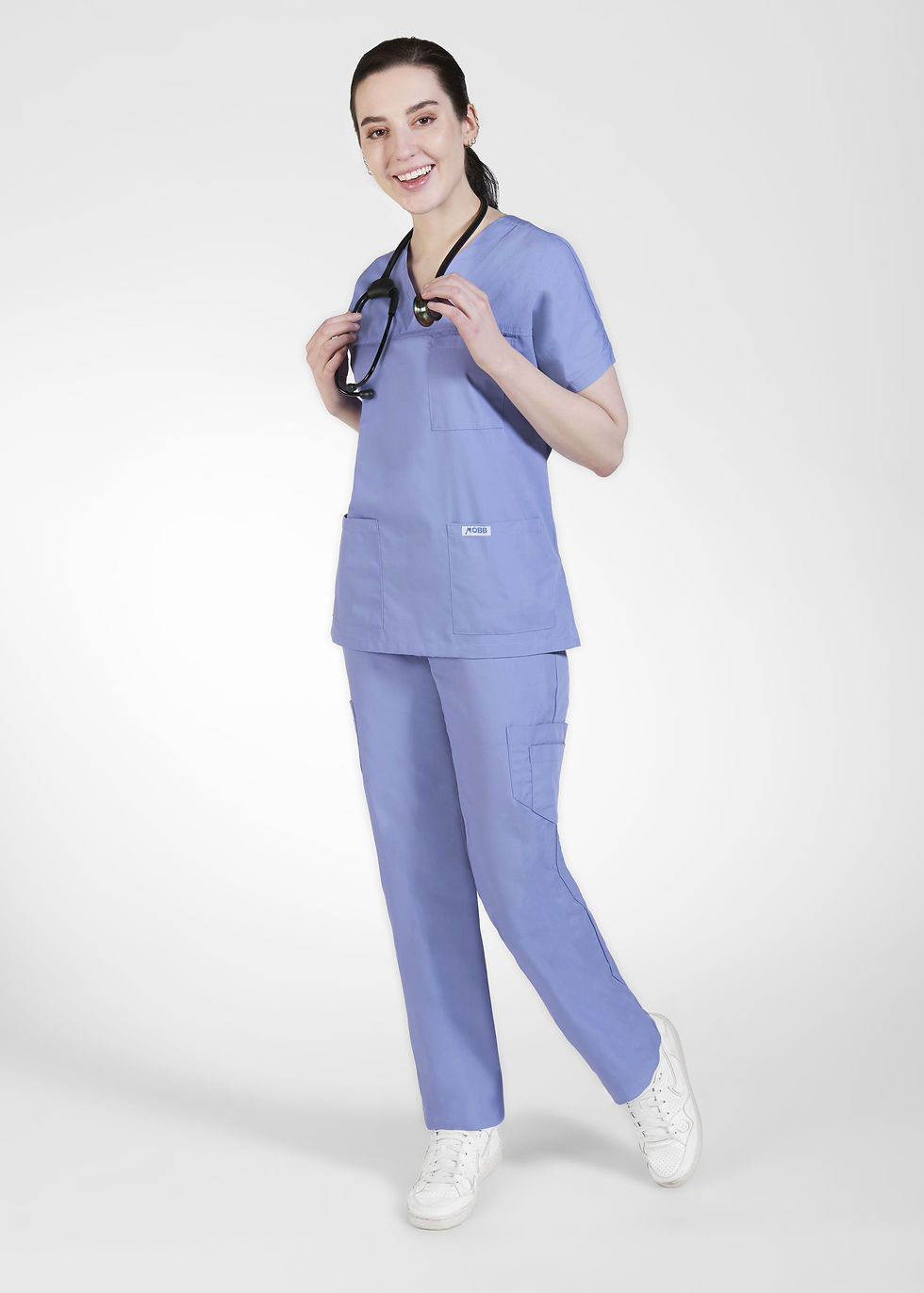 Thumbnail: V-Neck Medical Sleeve Nursing Uniform Canada