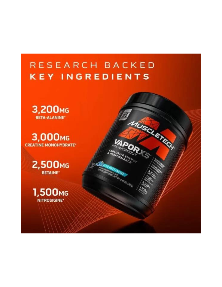 Miniatura: MT Vapor X5 Pre-Workout 30 Serv | Fórmula Nutricional y Concentración Máxima