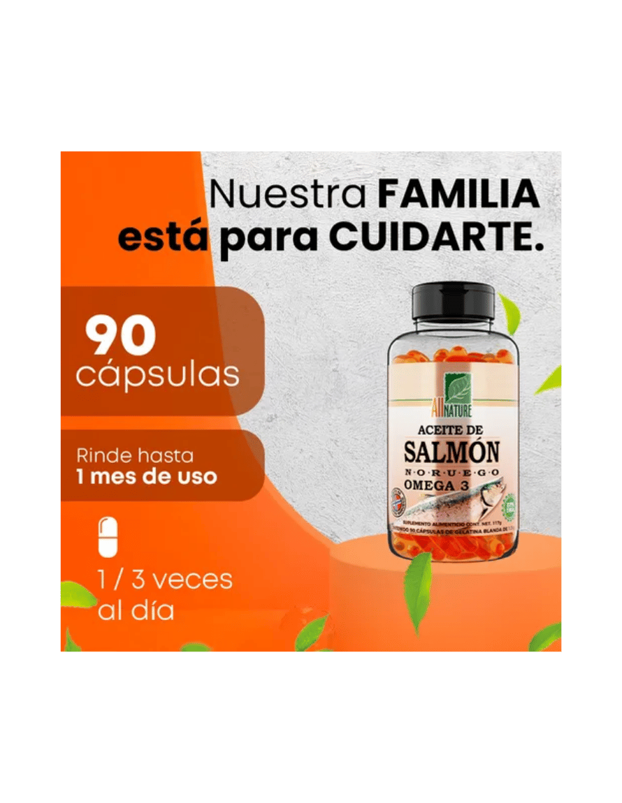 Miniatura: All Nature 90 Caps Aceite de Salmón  – Omega 3 Natural y Puro