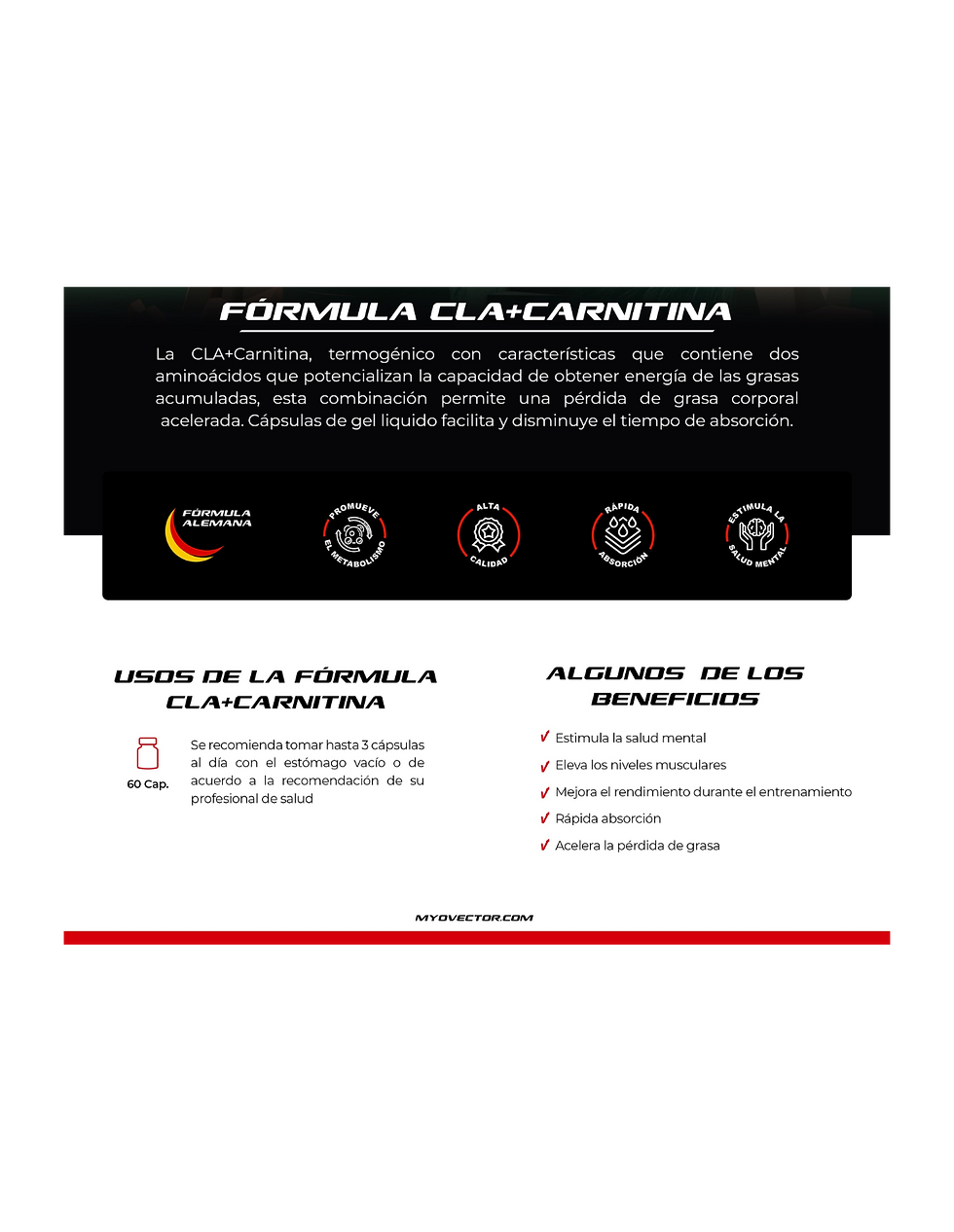 Miniatura: Pbs Myo-Vector Cla + Carnitina 24/7 60 gel caps | Definición muscular