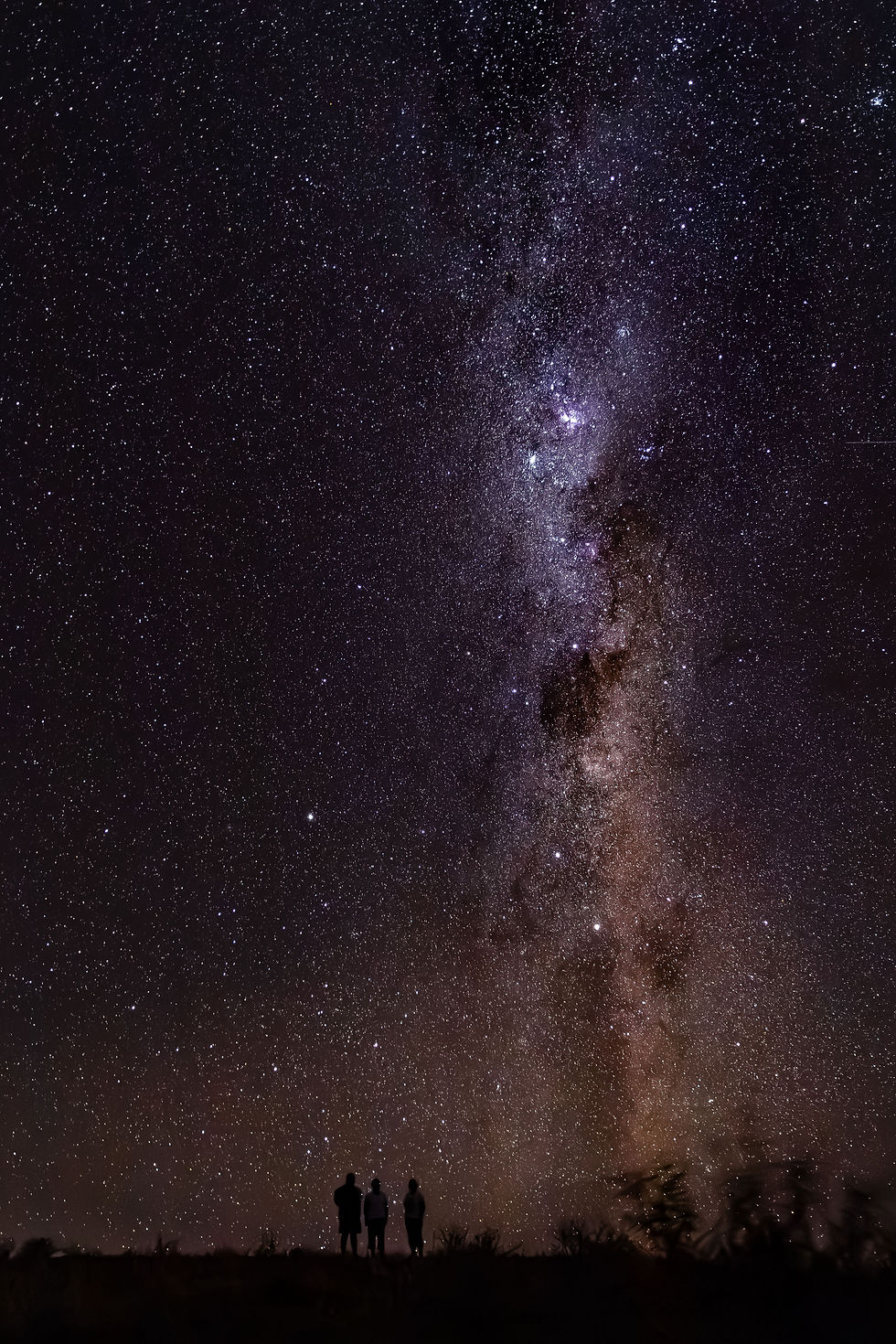 Starry night sky over Eternity Edge Lookout in Namibia
