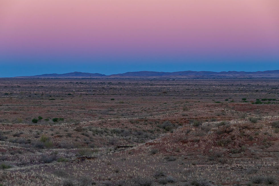 Purple sunset over mountains at Eternity Edge Lookout