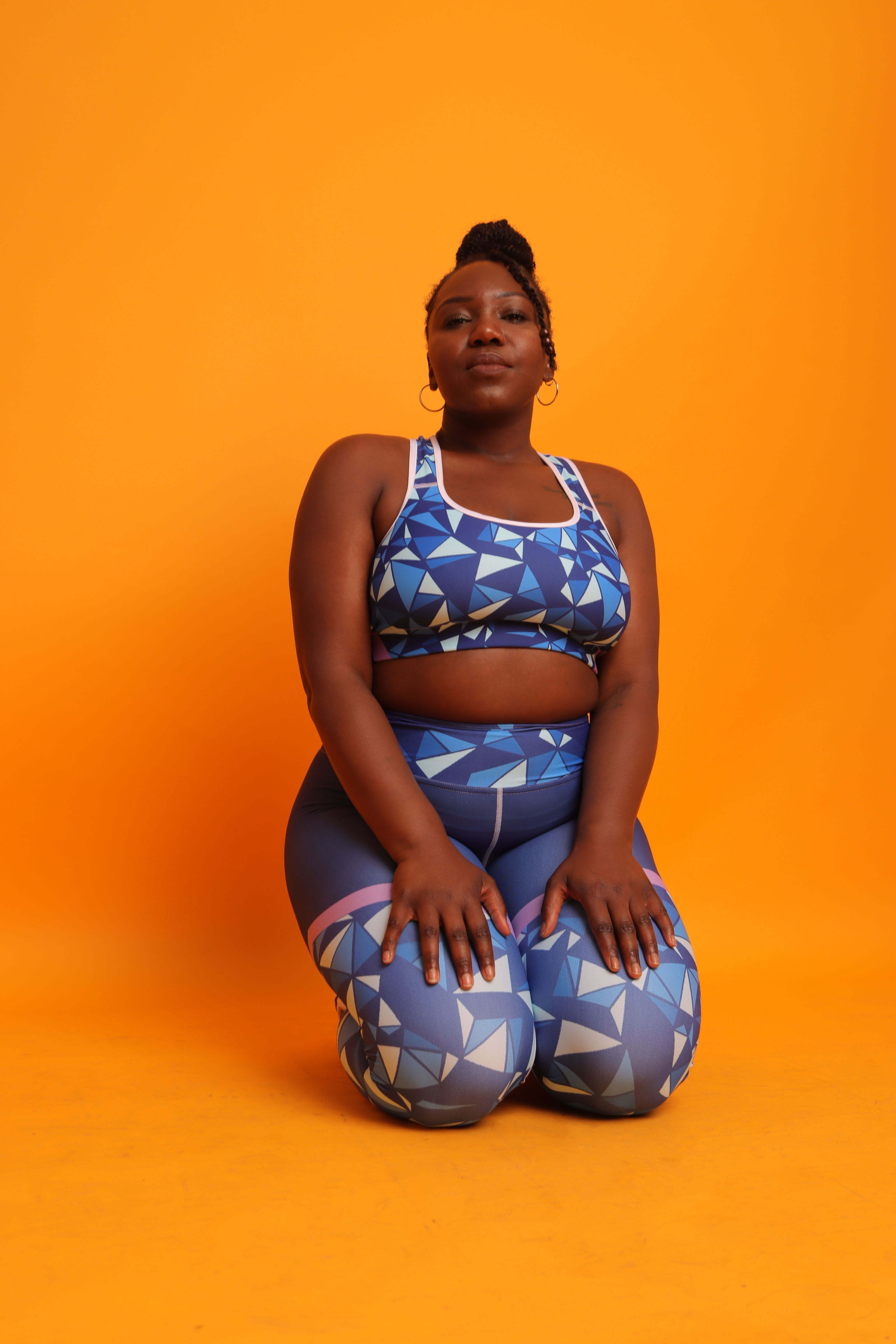 Liquid Crystal Sports bra in Blue and Byzantine