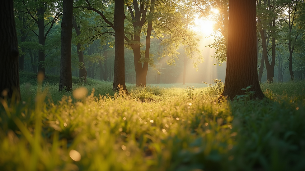 Close-up of a peaceful nature scene with trees