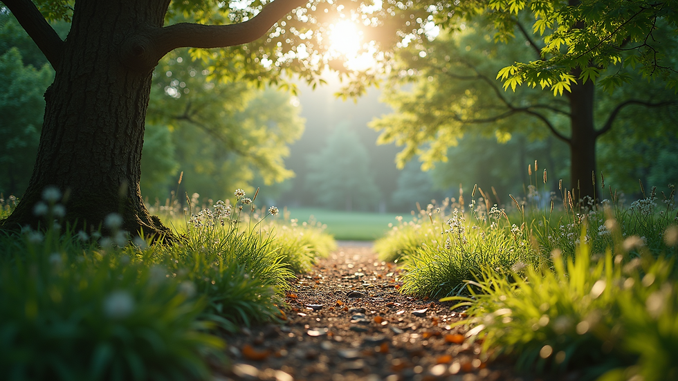 Eye-level view of a serene nature spot ideal for meditation