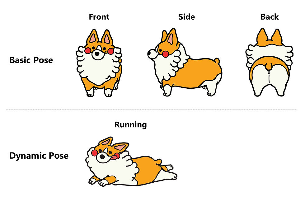 Cream corgi standard poses
