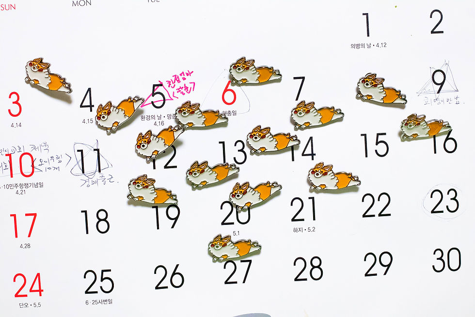 cute cream corgi badges running