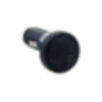 Black car charger, round design, TELECOMANDI CANCELLI. A modern, compact style.