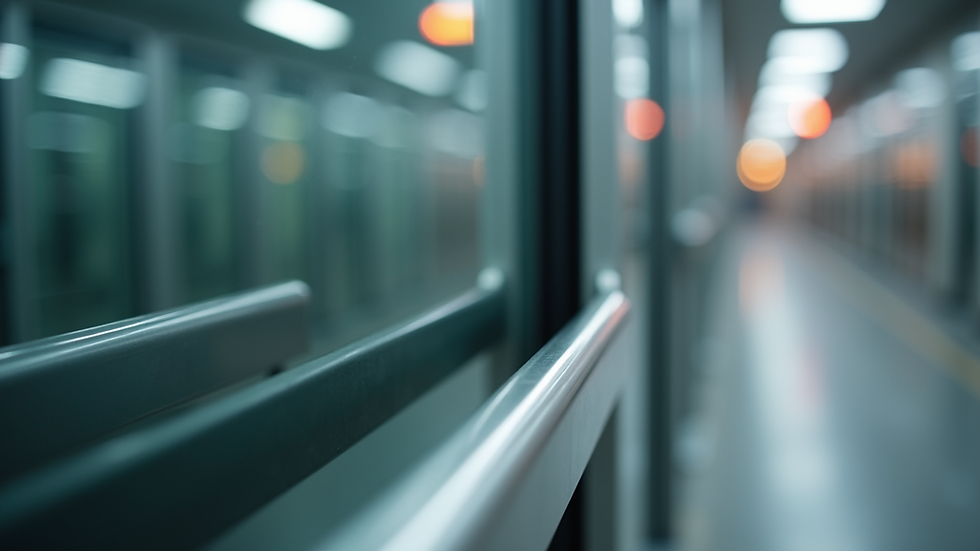 Close-up view of sliding gate automation motor and rail