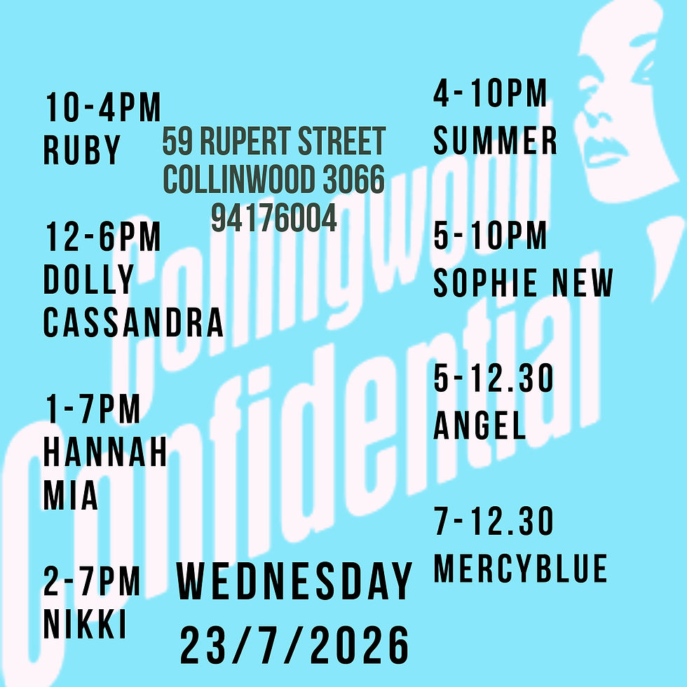 Thursday 23/7/2026 roster