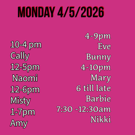 Monday roster 4/5/2026