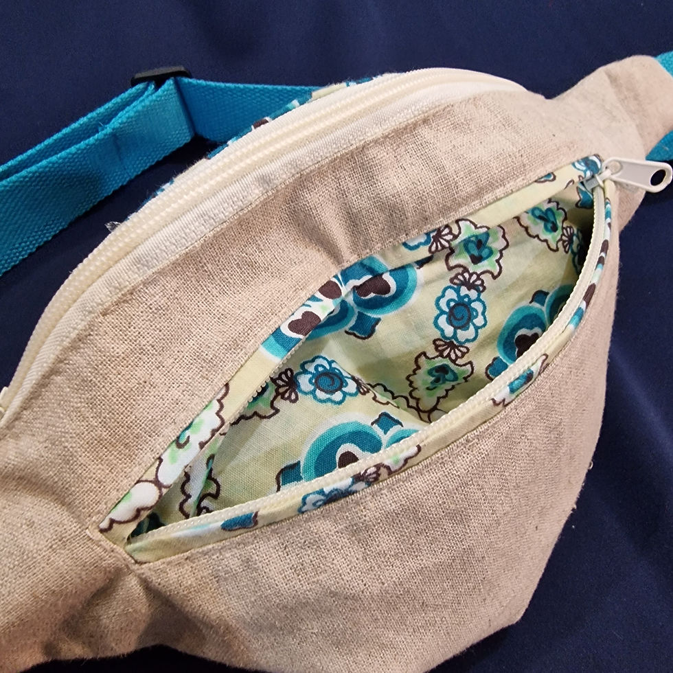 Miniature : Sac banane lin et fleurs