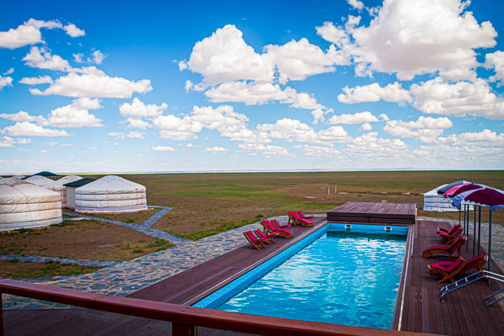 Outdoor swimming is rewarded with endless expanses of the steppe mirages or the breathtaking view of the Milky Way.