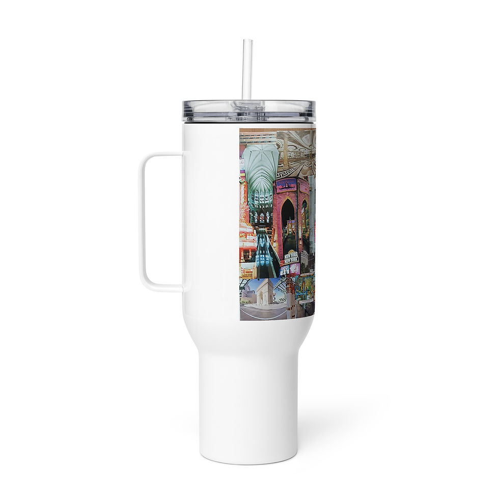 Thumbnail: Vegas Travel mug with a handle