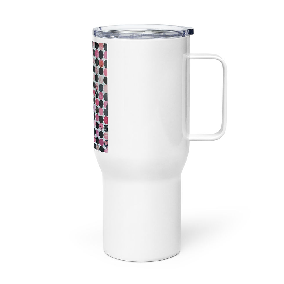 Thumbnail: Pop of Pink Travel mug with a handle