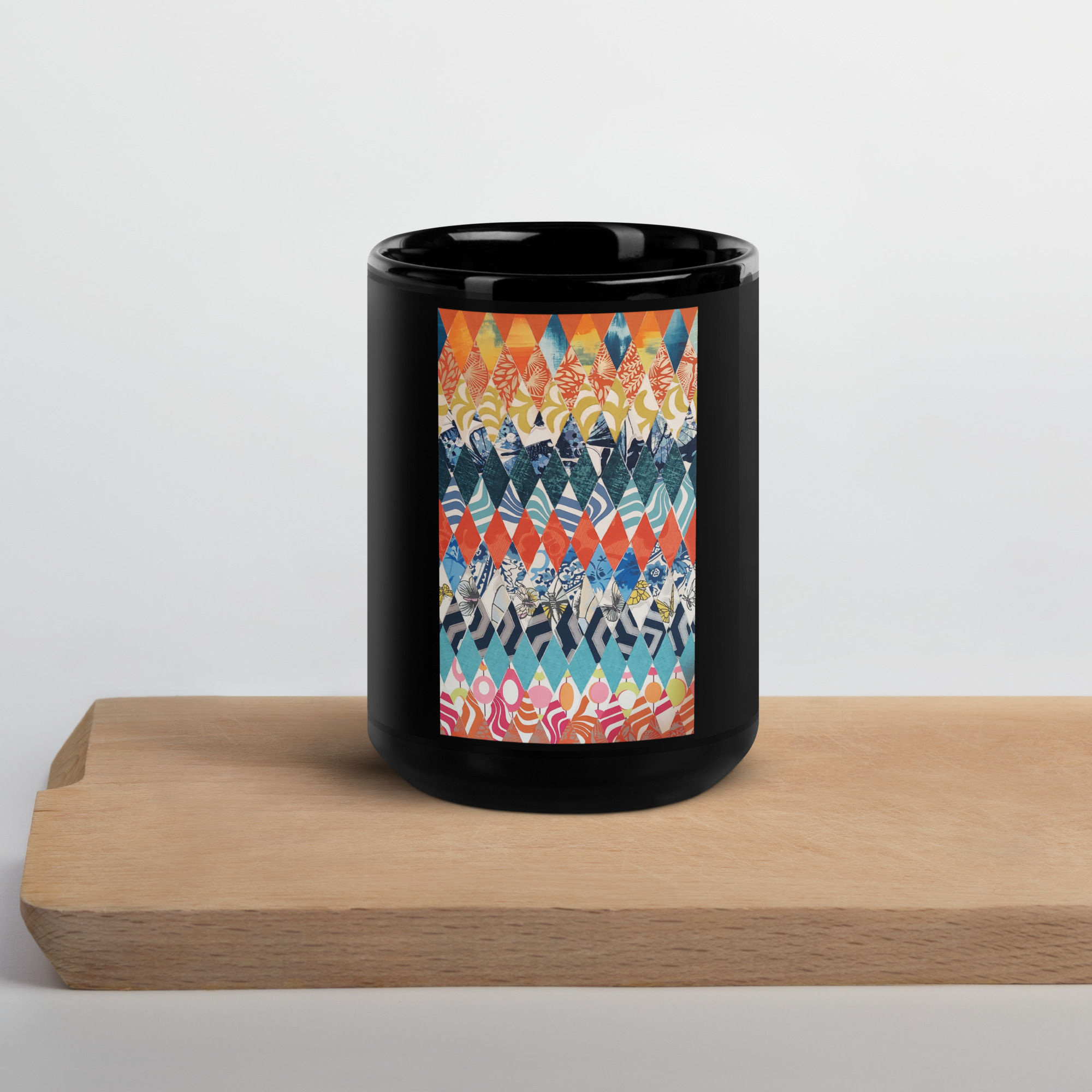 Tie Dye Black Glossy Mug