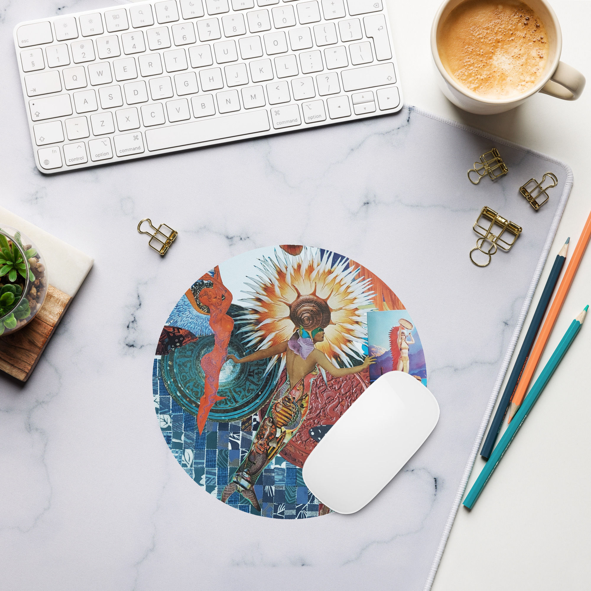 Sun Goddess Round mouse pad