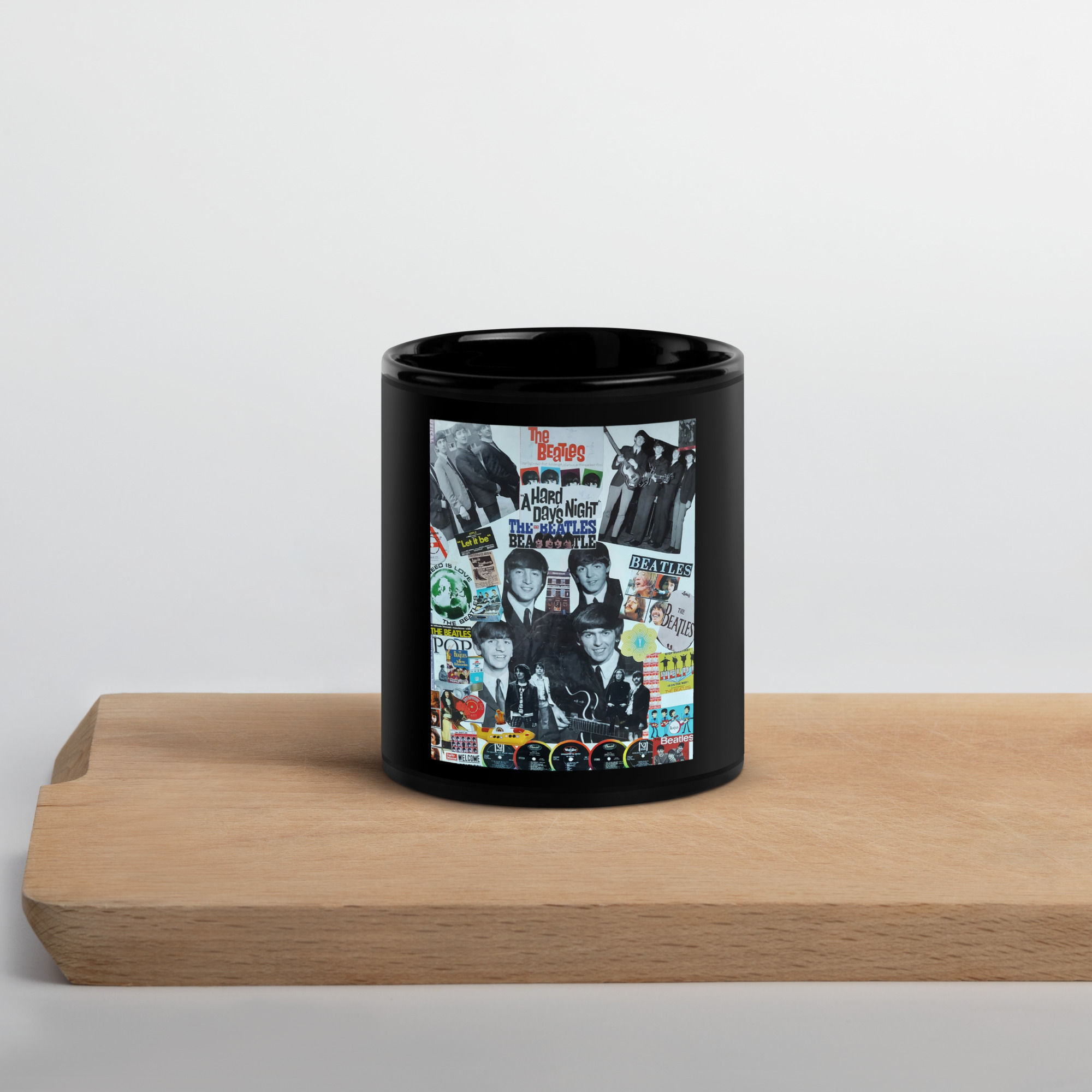 Beatles Black Glossy Mug
