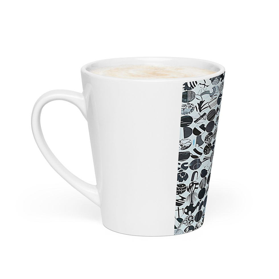 Thumbnail: Black and White Echo Latte mug