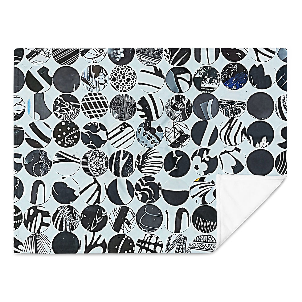 Thumbnail: Black and White Echo Throw Blanket