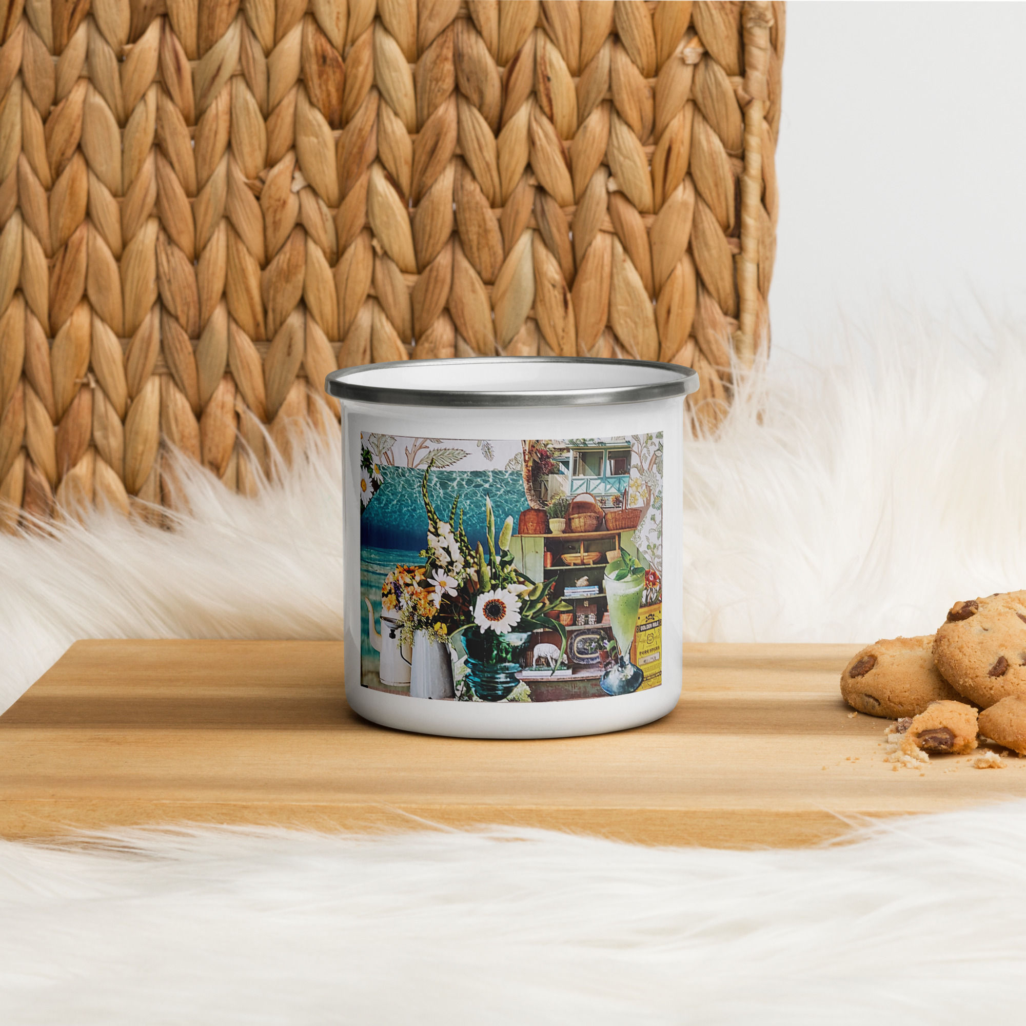 Lime Float Enamel Mug