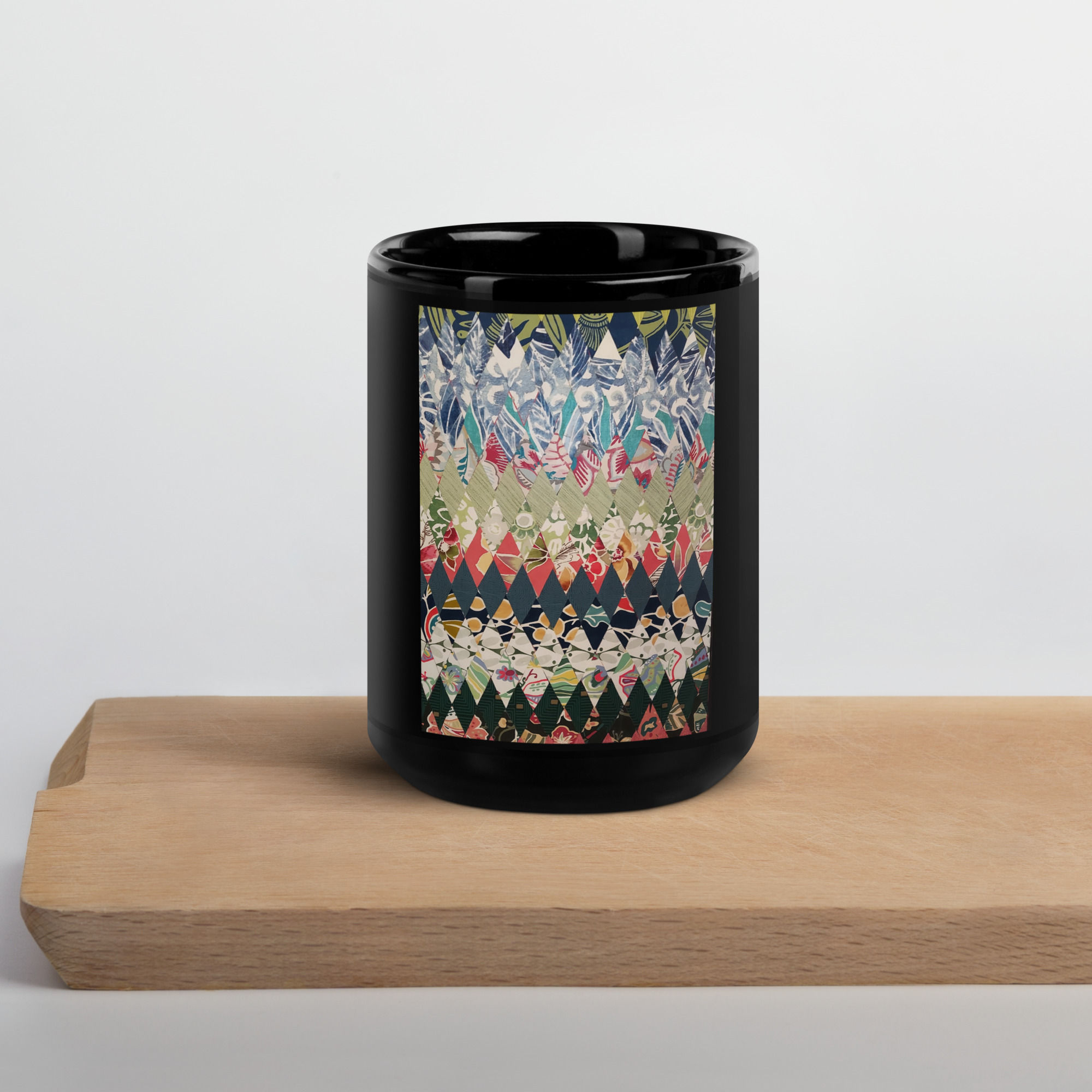 Kaleidoscope Black Glossy Mug