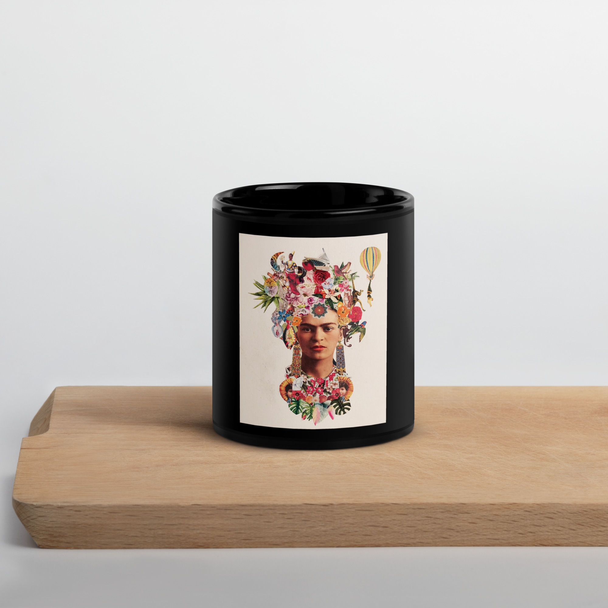 Frida Black Glossy Mug