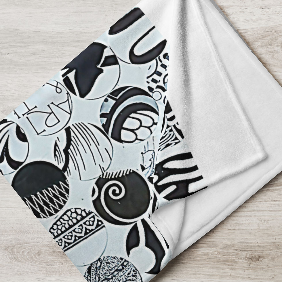 Thumbnail: Black and White Echo Throw Blanket