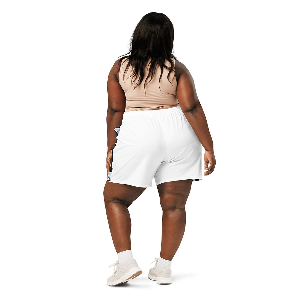 Thumbnail: Black and White Echo All-Over Print Unisex Athletic Long Shorts