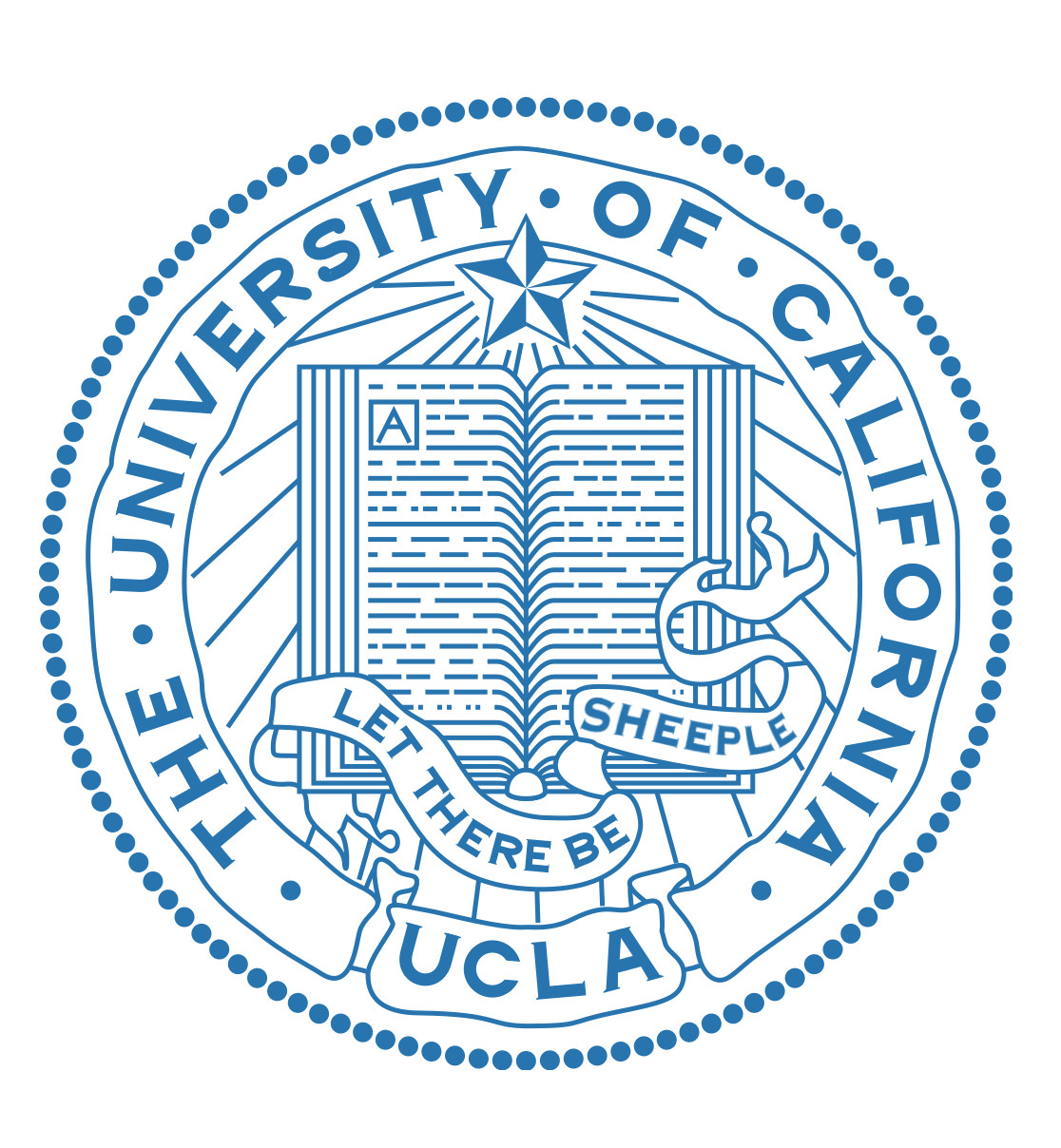 UCLA seal & motto: Let There Be Sheeple
