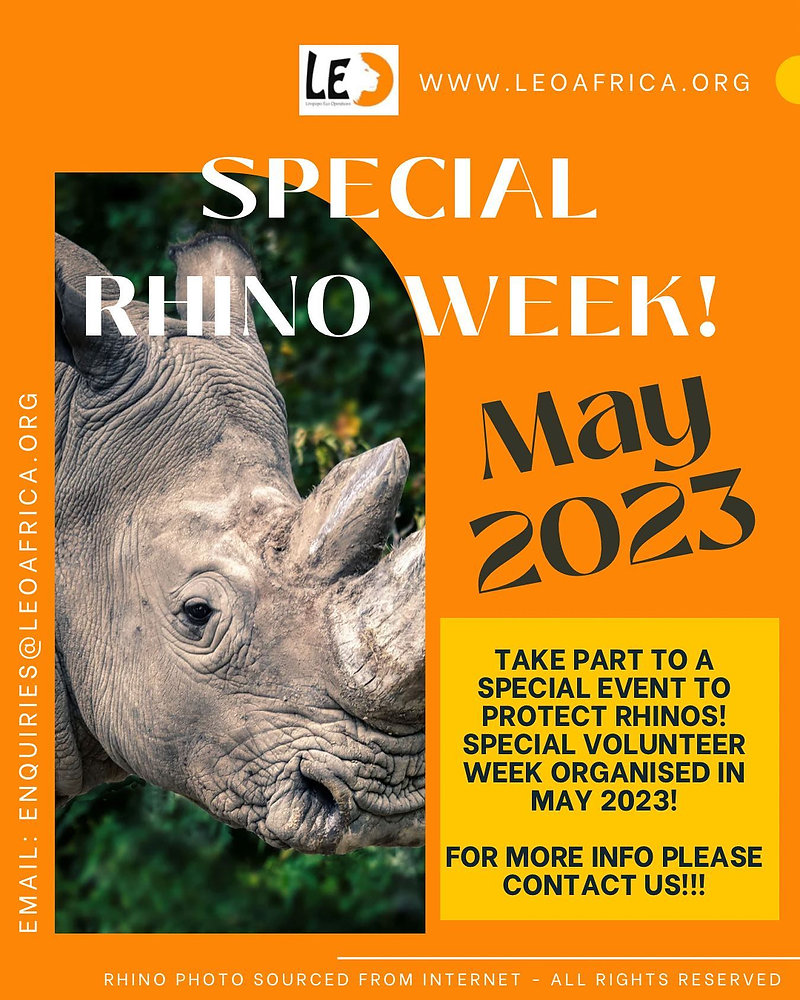 JOIN OUR RHINO WEEK IN MAY 2023!