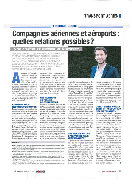 New article in Air & Cosmos on airport-airline relationships
