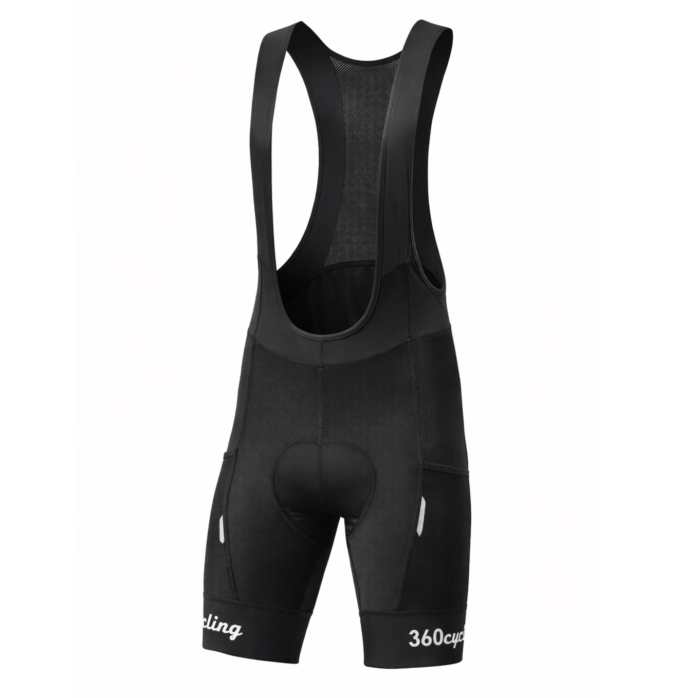 Women's black cargo bib shorts